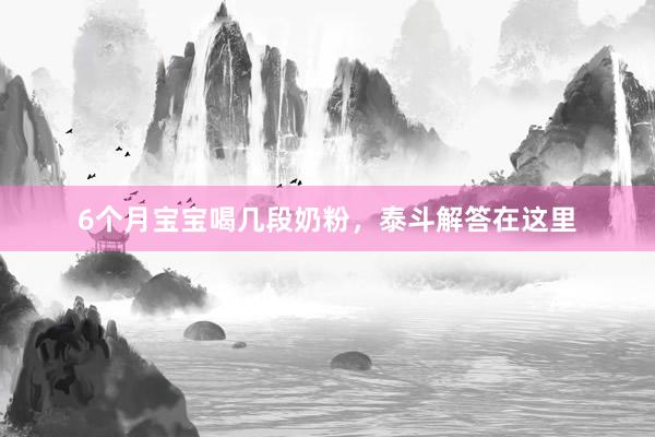 6个月宝宝喝几段奶粉，泰斗解答在这里